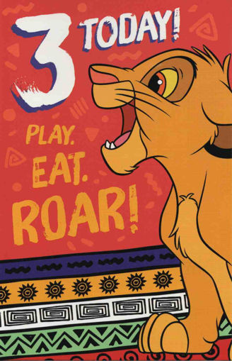 Picture of 3 TODAY! PLAY. EAT. ROAR! - BIRTHDAY CARD THE LION KING
